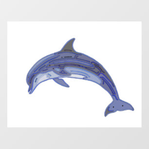 Autocollant Pour Fenêtre Design d'art de la ligne Dolphin