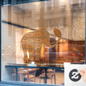 Autocollant Pour Fenêtre Design d'art tribal des éléphants (Fenêtre de café)