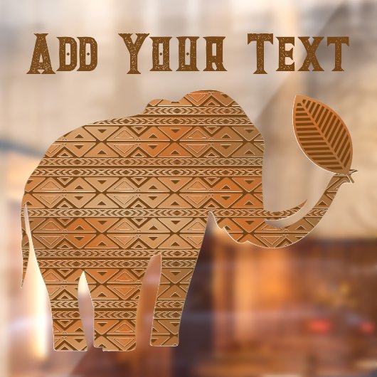 Autocollant Pour Fenêtre Design d'art tribal des éléphants (Feuille 2)