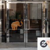 Autocollant Pour Fenêtre Design d'art tribal des éléphants (Porte de bureau)