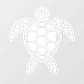 Autocollant Pour Fenêtre Design de tortue de mer verte - Blanc (Feuille)