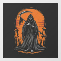 Dessin animé de la Faucheuse dans un cimetière au