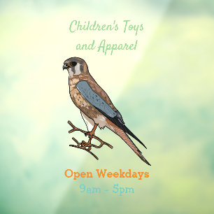 Autocollant Pour Fenêtre dessin animé d'oiseau-kestrel américain