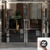 Autocollant Pour Fenêtre dessin animé saxophone (Porte de bureau)