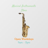 Autocollant Pour Fenêtre dessin animé saxophone (Feuille)
