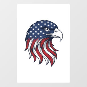 Autocollant Pour Fenêtre Dessin vectoriel de drapeau d'aigle patriotique po