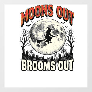 Autocollant Pour Fenêtre Dessins De Sorcière Halloween Vintage Moons Out Br