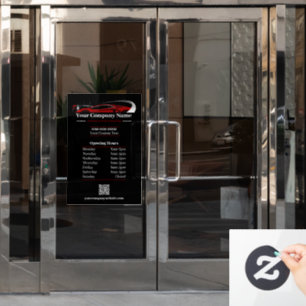 Autocollant Pour Fenêtre Détail automatique professionnel Lave-auto Heures 