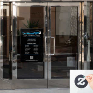 Autocollant Pour Fenêtre Détail automatique professionnel Lave-auto Heures 