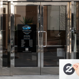 Autocollant Pour Fenêtre Détail automatique professionnel Lave-auto Heures