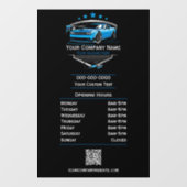 Autocollant Pour Fenêtre Détail automatique professionnel Lave-auto Heures  (Feuille)