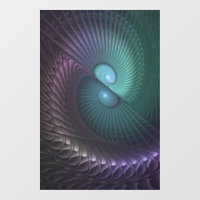 Deux spirales colorées Art Abstrait Fractal modern