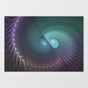 Autocollant Pour Fenêtre Deux spirales colorées Art Abstrait Fractal modern