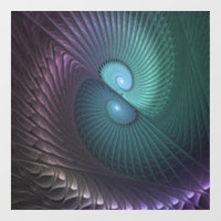 Deux spirales colorées art fractal abstrait modern