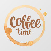 Autocollant Pour Fenêtre Devant de l'entreprise Café Time Café (Feuille)