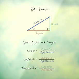 Autocollant Pour Fenêtre Diagramme couleur de la Trigonométrie de la Cosine
