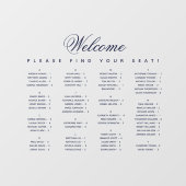 Autocollant Pour Fenêtre Diagramme de siège alphabétique Script bleu transp (Feuille)