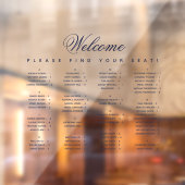 Autocollant Pour Fenêtre Diagramme de siège alphabétique Script bleu transp (Feuille 2)