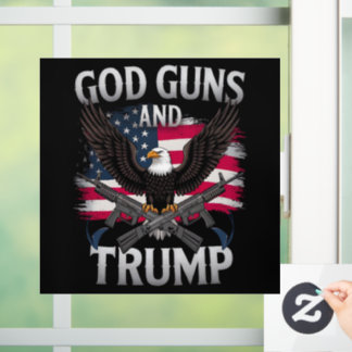 Autocollant Pour Fenêtre Dieu Armes Et Trump Aigle Drapeau Américain Vintag