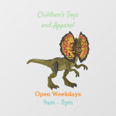 Autocollant Pour Fenêtre Dilophosaurus dessin animé (Feuille)