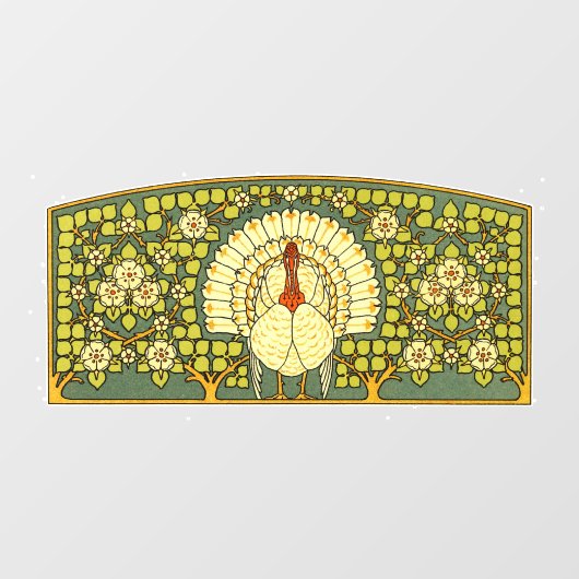 Autocollant Pour Fenêtre dinde Art nouveau (Feuille)