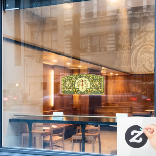Autocollant Pour Fenêtre dinde Art nouveau (Fenêtre de café)