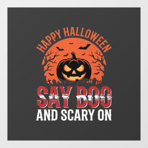 Autocollant Pour Fenêtre Disons Boo Citrouille Halloween Design_1