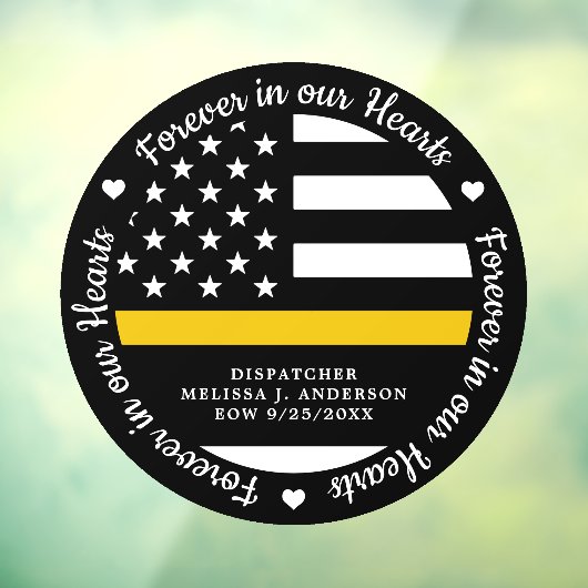 Autocollant Pour Fenêtre Dispatcher 911 Mémorial pour toujours dans nos coe (Feuille 3)