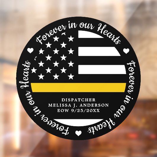 Autocollant Pour Fenêtre Dispatcher 911 Mémorial pour toujours dans nos coe (Feuille 2)