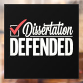 Autocollant Pour Fenêtre Dissertation Défendu Doctorat Diplômé (Feuille 2)