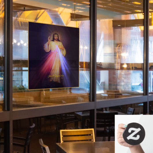 Autocollant Pour Fenêtre Divine Mercy Gold (Fenêtre du restaurant)