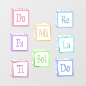 Autocollant Pour Fenêtre "Do Re Mi Fa So La Ti" Solfeggio Blocs Enfants (Feuille)