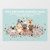 Autocollant Pour Fenêtre Dog Groom Sitter Greenery (Feuille)