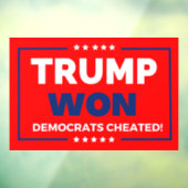 Autocollant Pour Fenêtre Donald Trump 2024 Trump a gagné (Feuille 3)