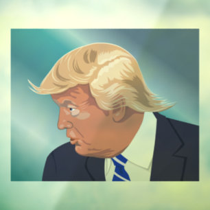 AUTOCOLLANT POUR FENÊTRE DONALD TRUMP BONNE FENÊTRE DE CHEVEUX CLAIR