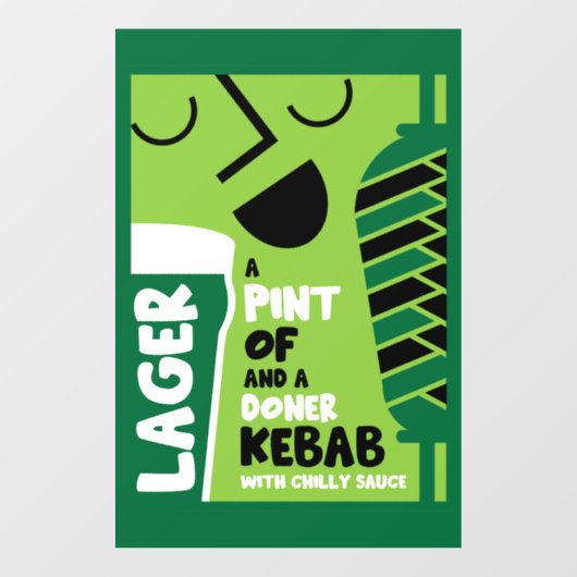 Autocollant Pour Fenêtre Doner Kebab (Feuille)