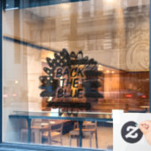 Autocollant Pour Fenêtre Dos Bleu (Fenêtre de café)