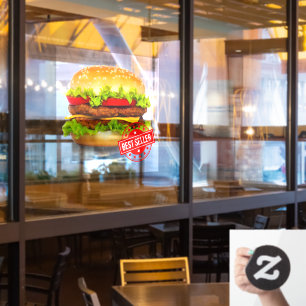 Autocollant Pour Fenêtre Double Cheeseburger Meilleur Vendeur Burger Public