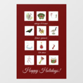 Autocollant Pour Fenêtre Douze jours de Noël Mon vrai amour (Feuille)