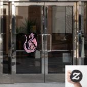 Autocollant Pour Fenêtre Dragon rose (Porte de bureau)
