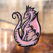 Autocollant Pour Fenêtre Dragon rose (Feuille 2)