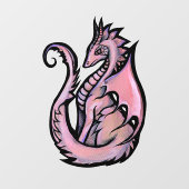 Autocollant Pour Fenêtre Dragon rose (Feuille)