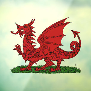 Autocollant Pour Fenêtre Dragon rouge du Pays de Galles
