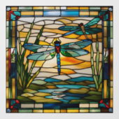 Autocollant Pour Fenêtre Dragonfly Faux en verre (Feuille)