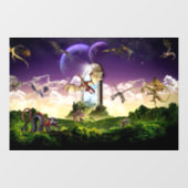 Autocollant Pour Fenêtre Dragons volants magiques (Feuille)