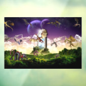 Autocollant Pour Fenêtre Dragons volants magiques (Feuille 3)