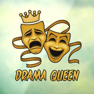 Autocollant Pour Fenêtre Drama Queen Comédie Et Tragédie Gold Theatre Mas