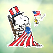 Autocollant Pour Fenêtre Drapeau 4 juillet à coudre Snoopy (Feuille 3)