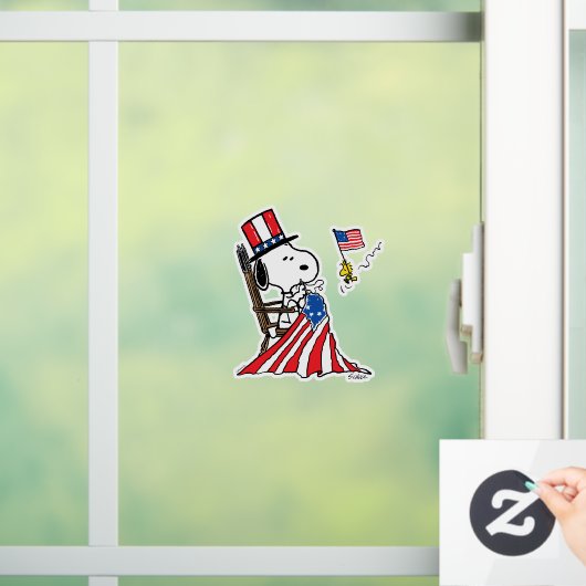 Autocollant Pour Fenêtre Drapeau 4 juillet à coudre Snoopy (Maison)