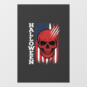 Autocollant Pour Fenêtre Drapeau crâne Halloween Vector Design_1